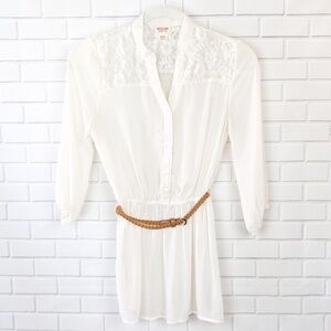 Mossimo Supply Co Cream Belted Tunic size XS women